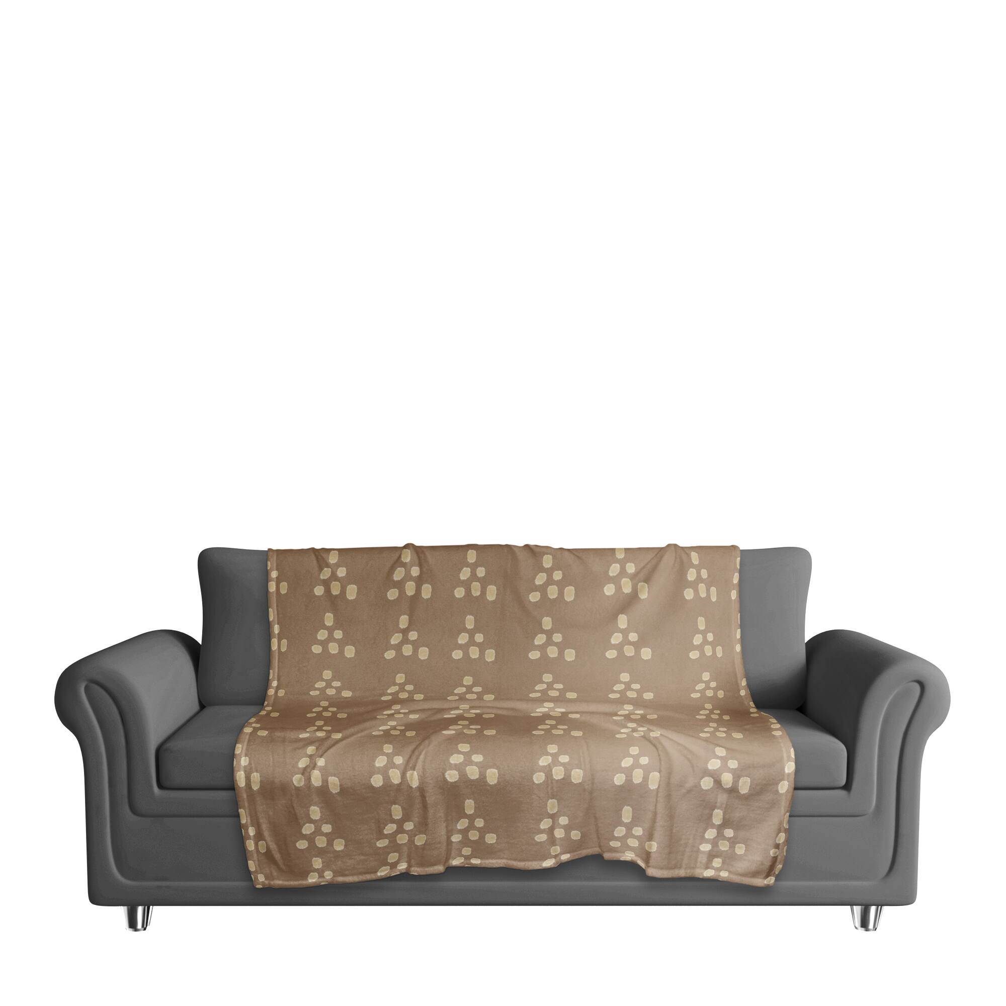 Brown Tribal Dot Fleece Throw Blanket